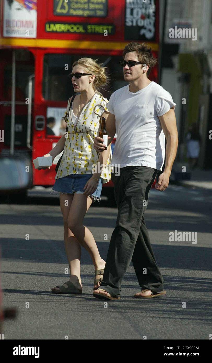 Kirsten Dunst and boyfriend Jake Gyllenhaal out in west London. The