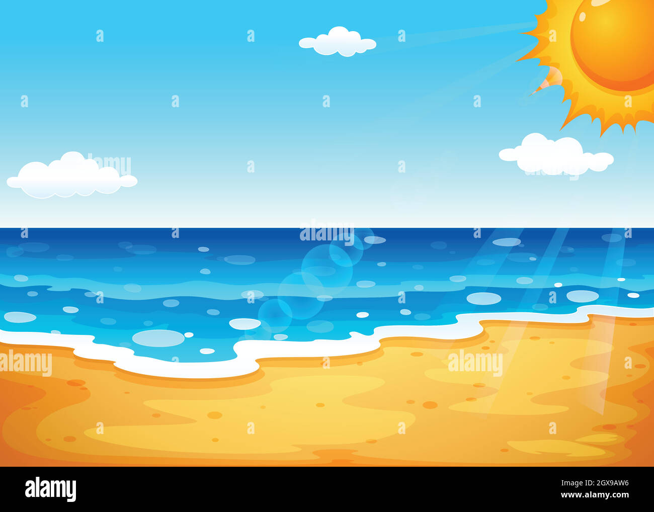 A summer at the beach Stock Vector