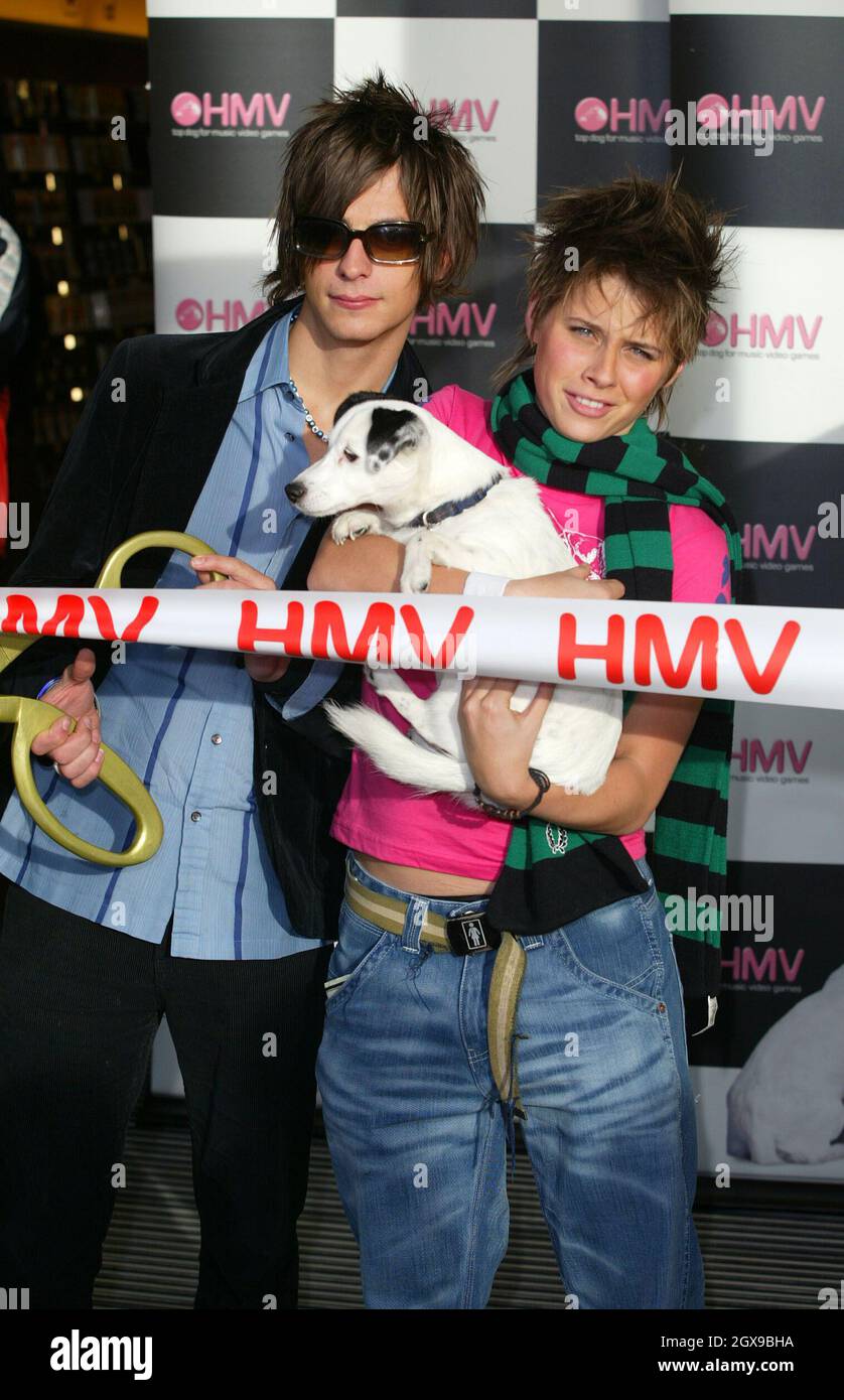 Alex Parks and Peter from Fame Academy opening the new HMV store in  Greenwich, London Stock Photo - Alamy