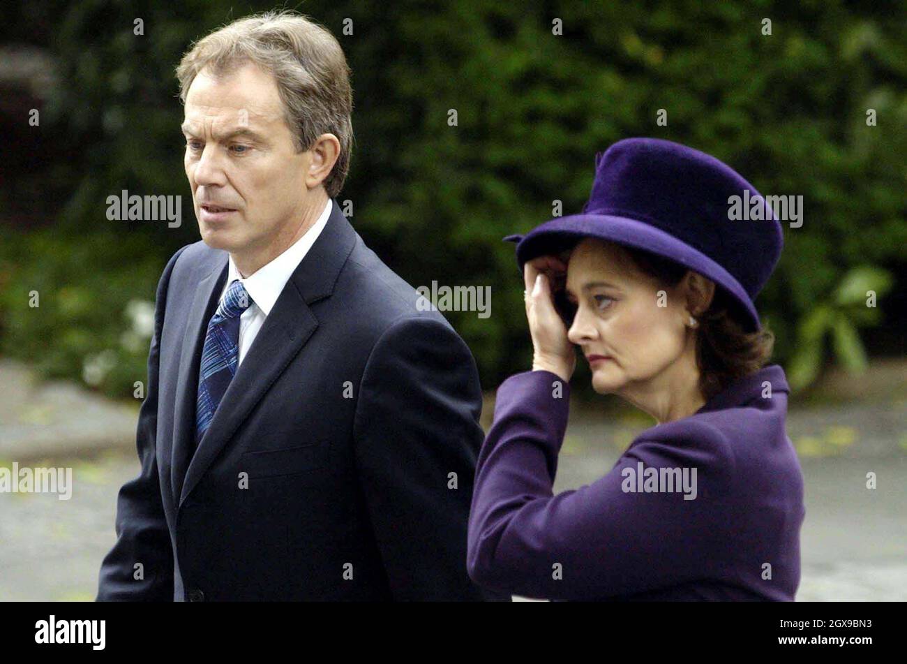 British Prime Minister Tony Blair and his wife Cherie arrive at St. Paul's Cathedral in London for a service of remembrance for the 51 British troops killed in Iraq. Relatives of the slain soldiers were joined by the Queen, Prince Charles and senior members of the government and armed forces.      Â©Anwar Hussein/allactiondigital.com  Stock Photo