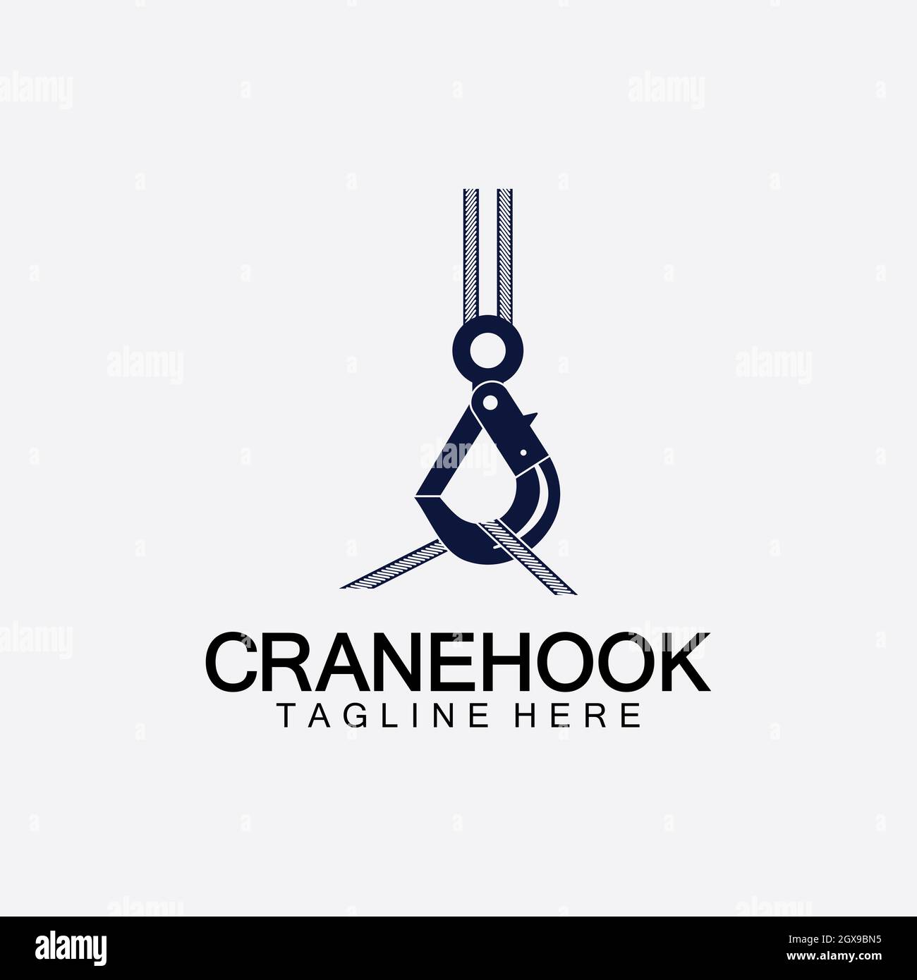 Crane hook logo icon vector illustration design template Stock Photo