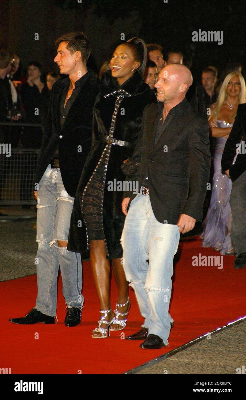 Dolce and Gabbana arrive with Liz Hurley for Fashion Rocks at the Royal