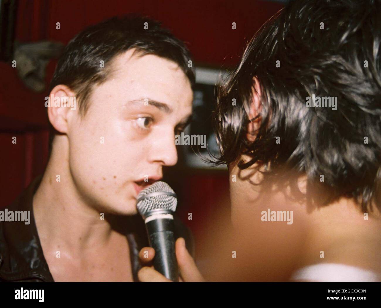 The Libertines, reunited with singer Pete Doherty after his recent release from prison, play a surprise gig at The Duke of Clarence pub in Islington, London. Stock Photo