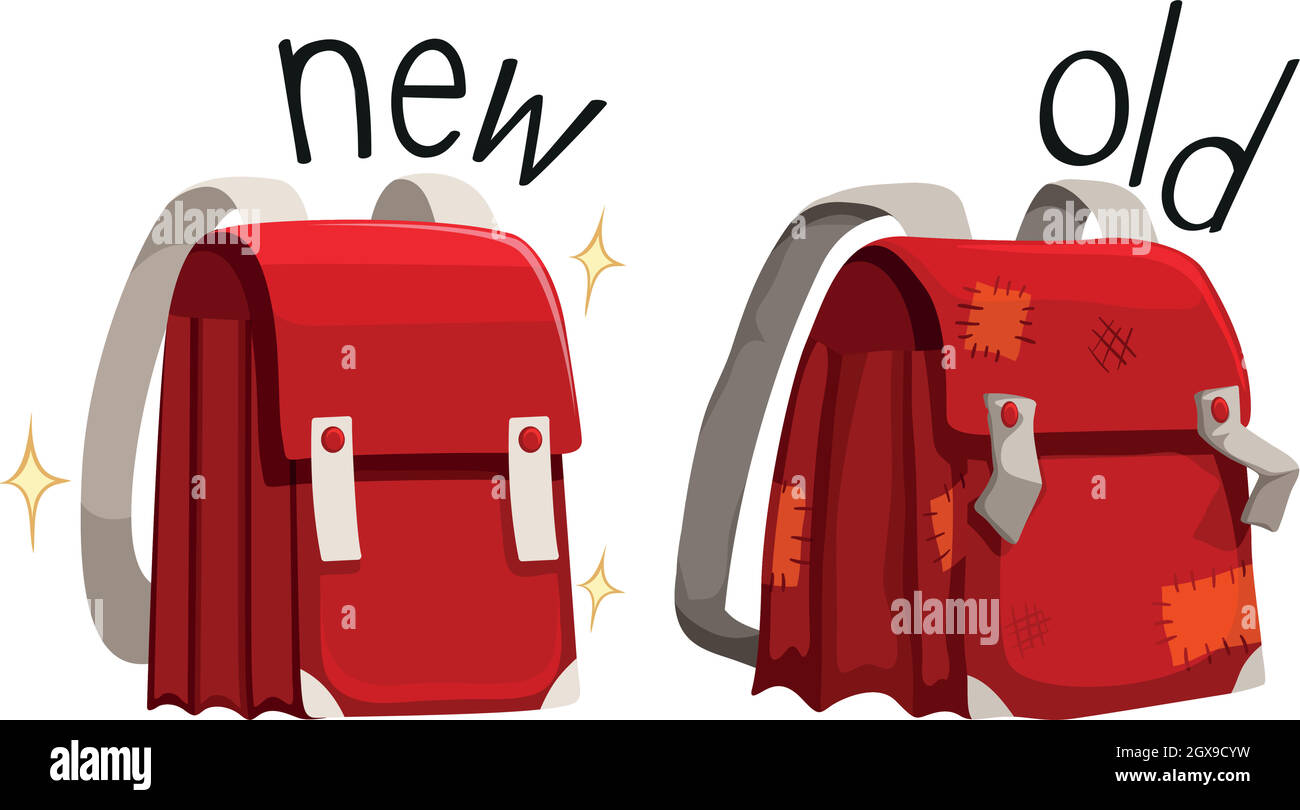 Schoolbag new and old Stock Vector