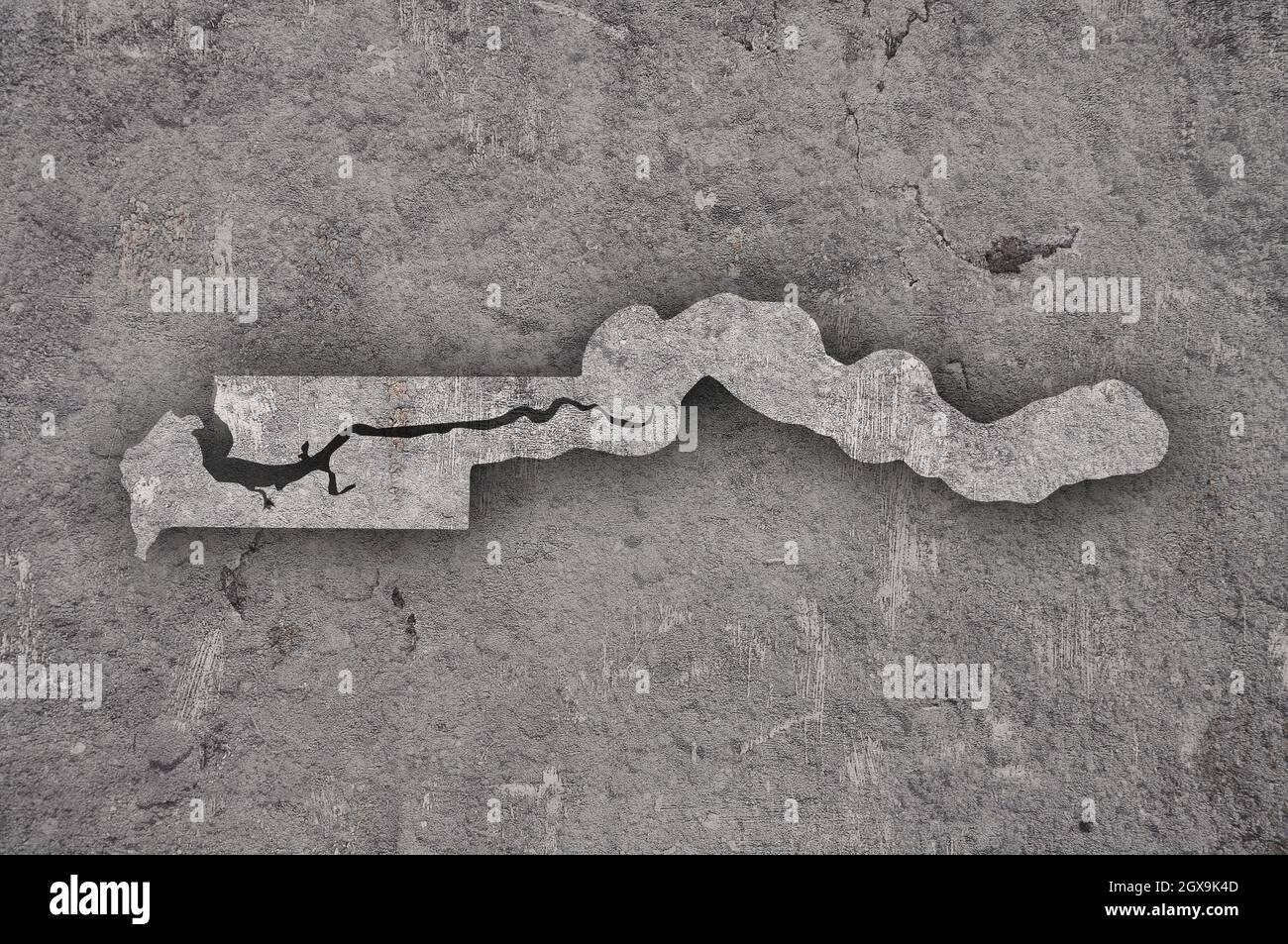 Map of The Gambia on weathered concrete Stock Photo - Alamy