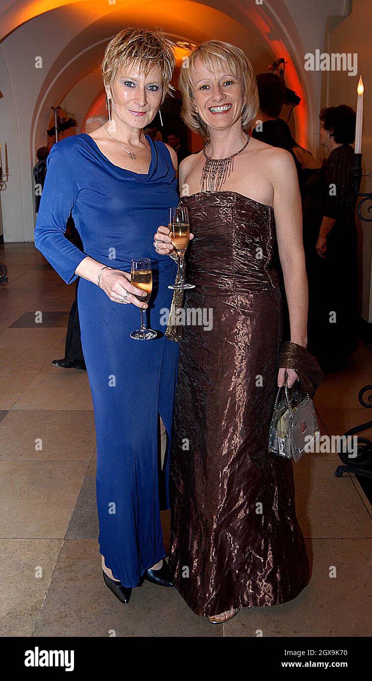 Bad Girls' Linda Henry and Vicky Alcock at Crime Stoppers Ball, Banquetting House, Whitehall Palace. Stock Photo