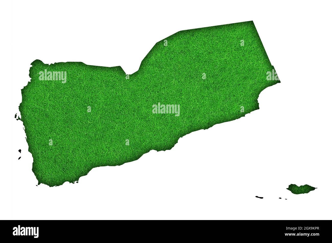 Map of Yemen on green felt Stock Photo - Alamy