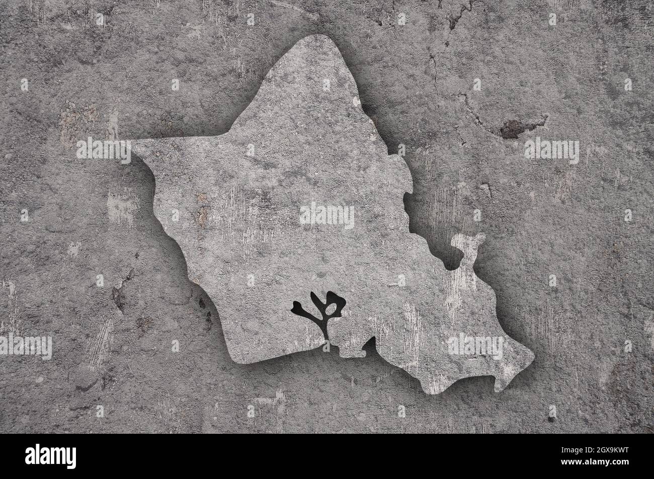 Map of Oahu on weathered concrete Stock Photo - Alamy