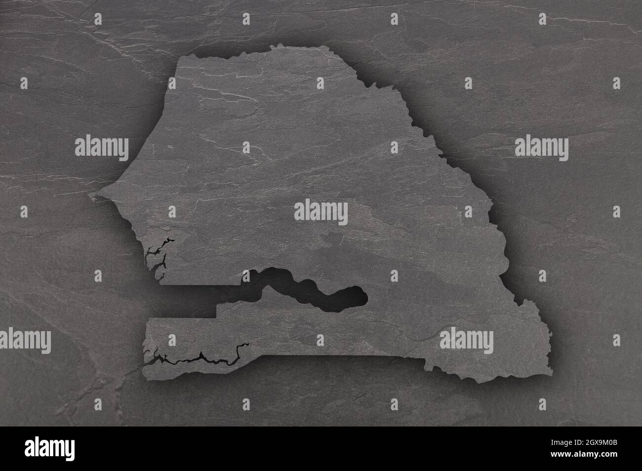 Map of Senegal on dark slate Stock Photo - Alamy