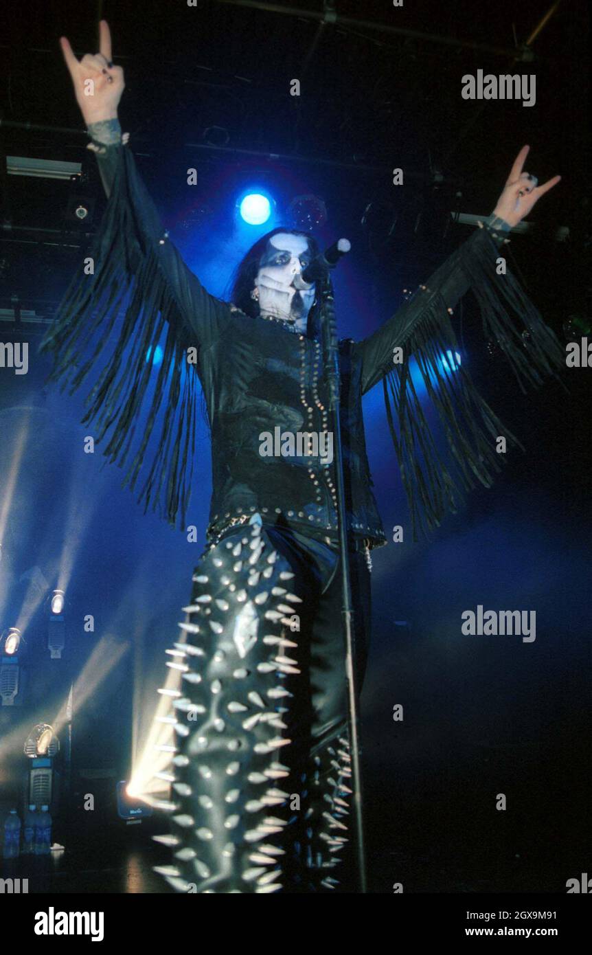 The Norwegian symphonic black metal band Dimmu Borgir performs live at Oslo  Spektrum. Here vocalist Shagrath is seen live on stage. Norway, 28/05 2011  Stock Photo - Alamy