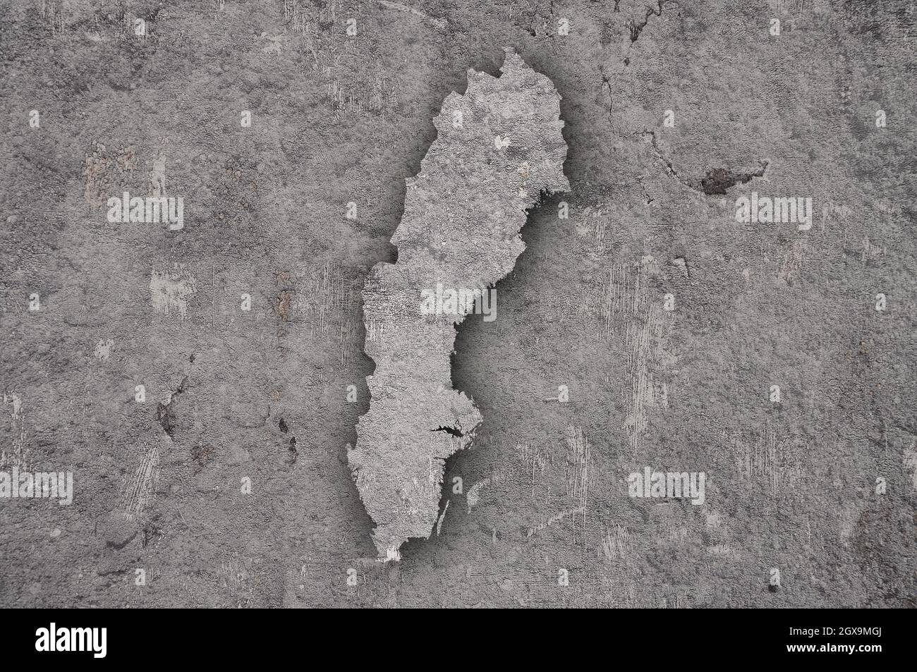 Map of Sweden on weathered concrete Stock Photo - Alamy