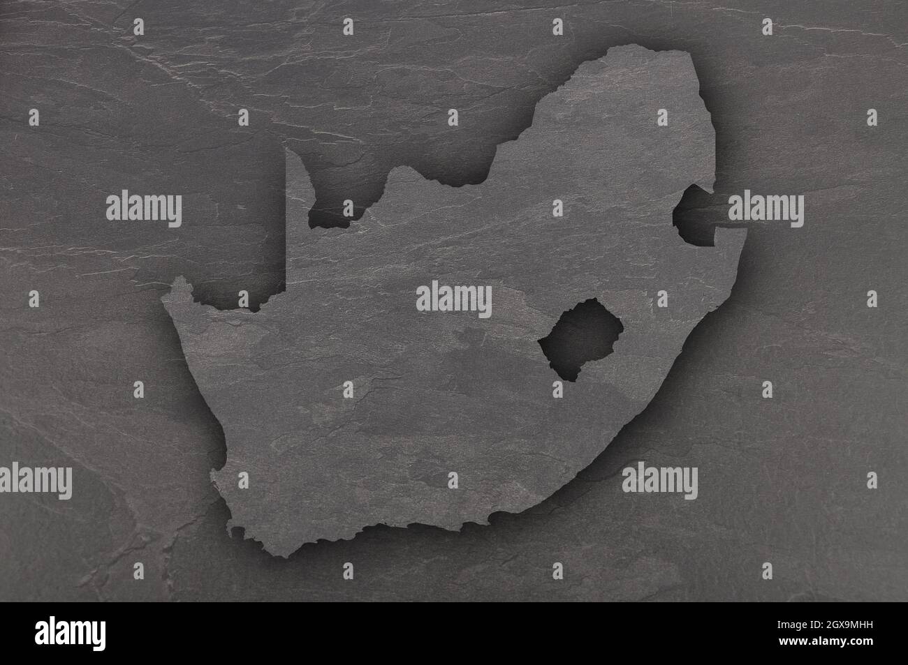 Map of South Africa on dark slate Stock Photo - Alamy