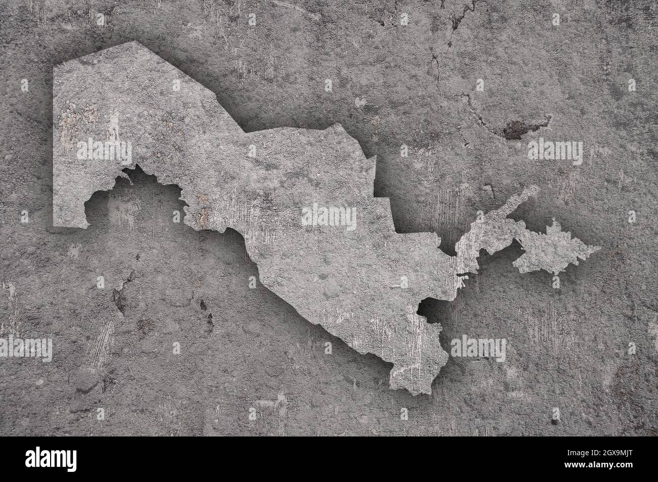 Map of Uzbekistan on weathered concrete Stock Photo - Alamy