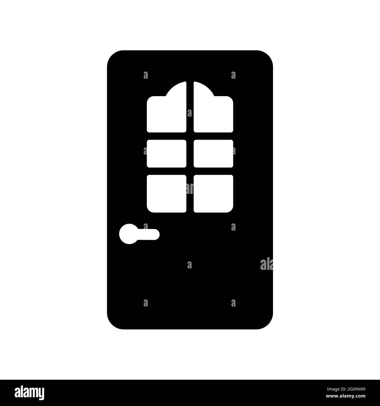 Interroom door vector flat glyph icon. Construction, repair Stock Vector