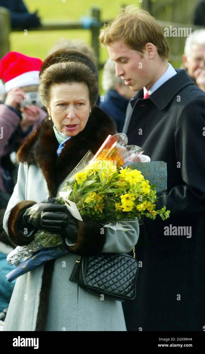 The Princess Royal and Prince William at St Mary Magdalene Church on