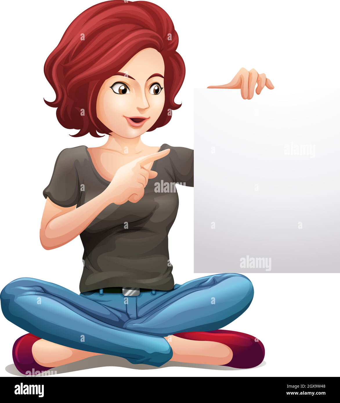 A pretty woman holding an empty board Stock Vector Image & Art - Alamy