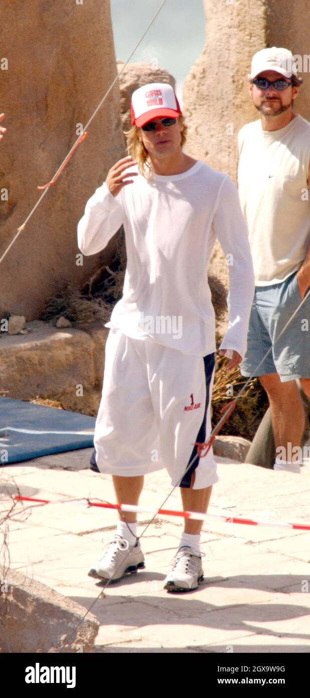 Brad Pitt on the set of Troy in Malta Stock Photo - Alamy