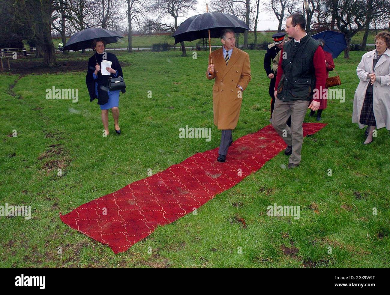 The red carpet is laid out for the Prince of Wales as he visits South