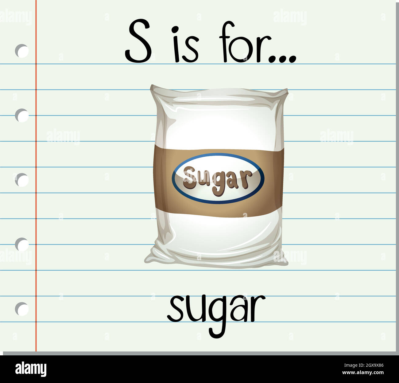 Flashcard letter S is for sugar Stock Vector