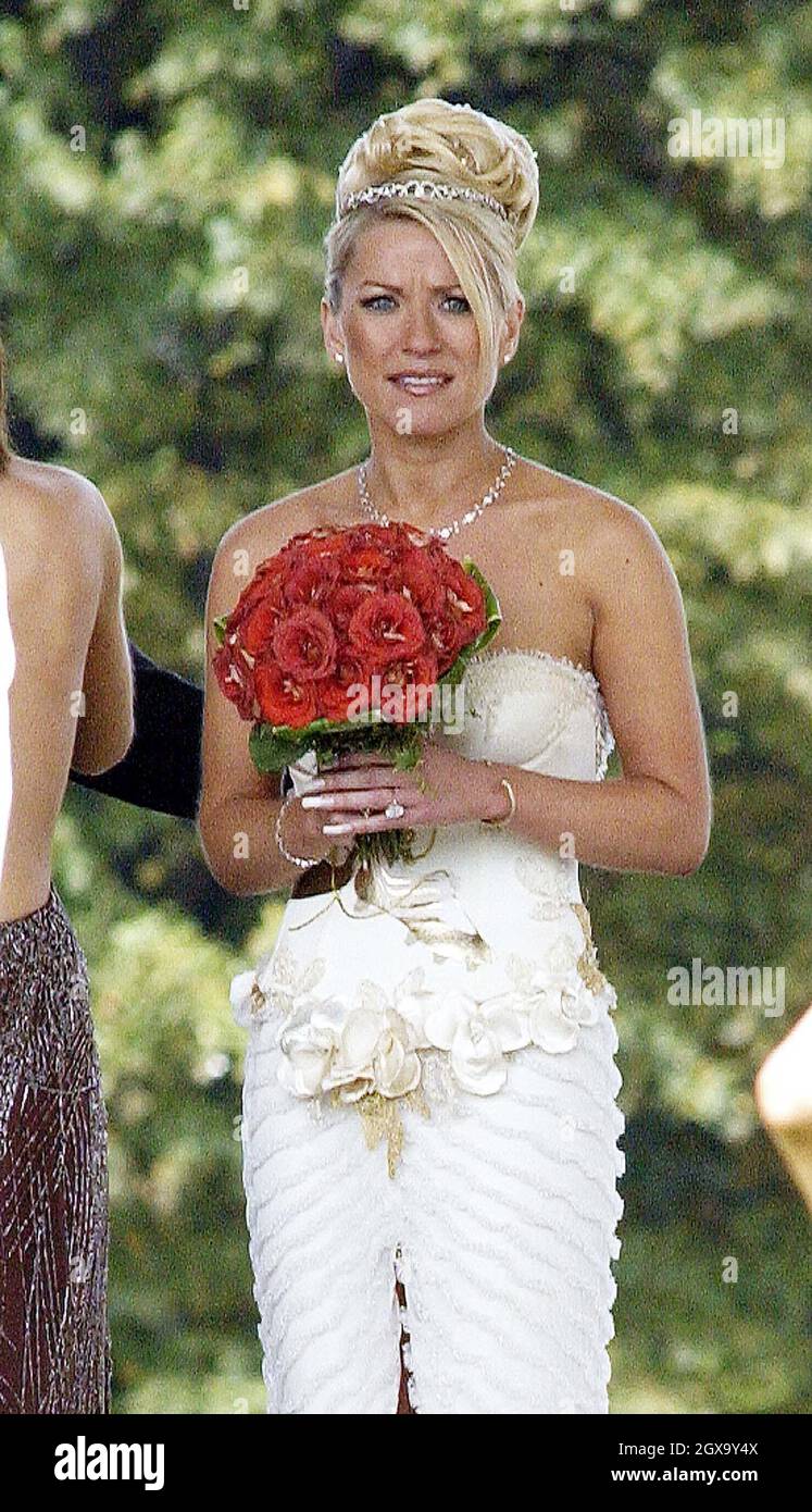Zoe Lucker (who plays Tanya Turner)Footballers wives Filming the wedding scenes in Greenwich martime Museum picture image