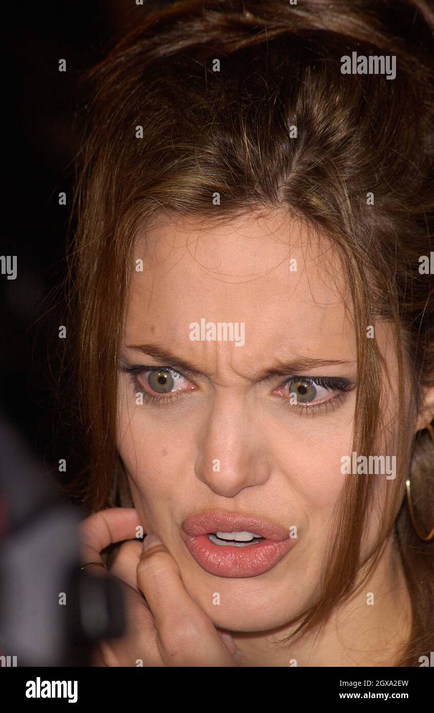 Actress ANGELINA JOLIE at the world premiere, in Hollywood, of her new movie Taking Lives. Stock Photo