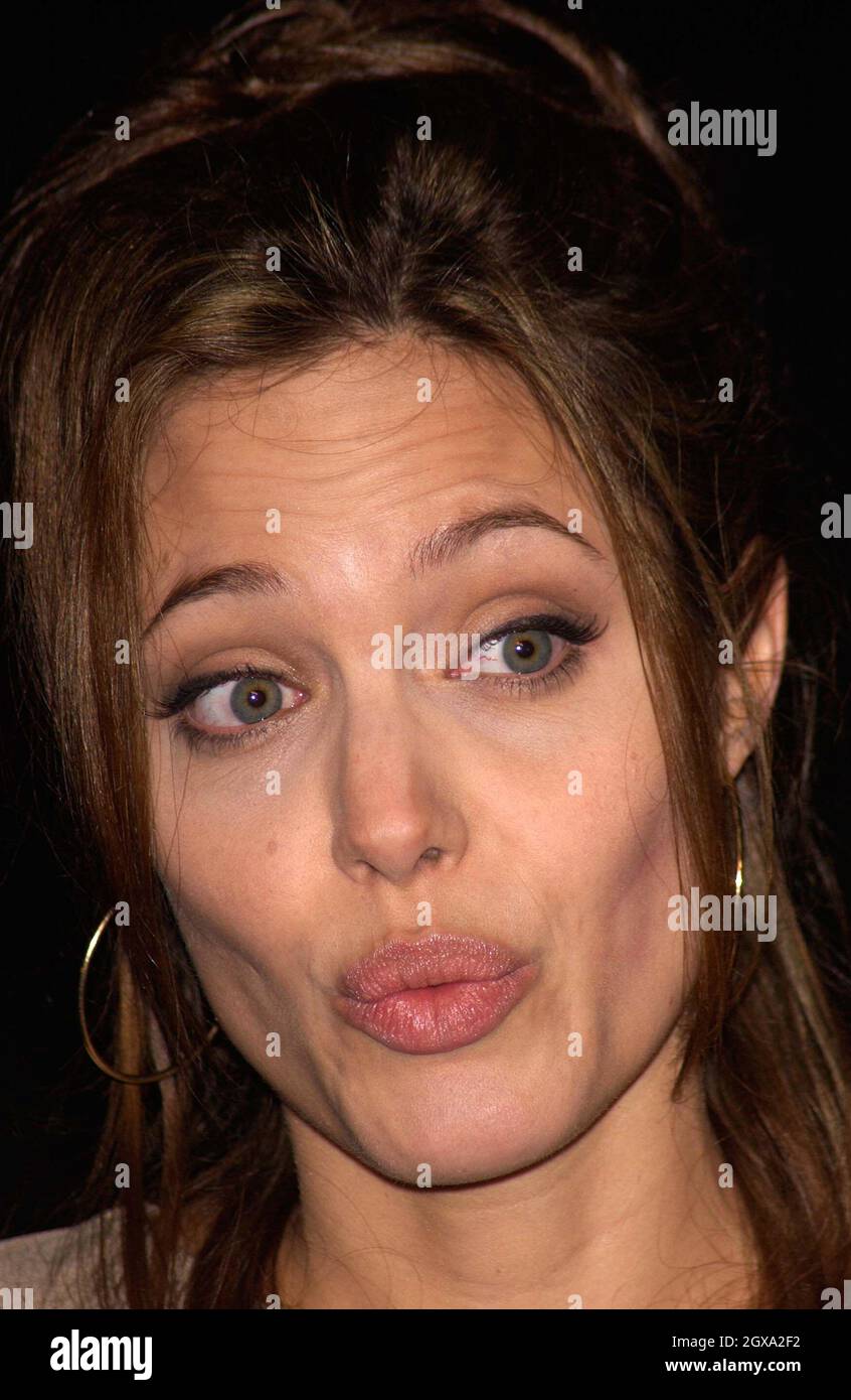 Actress ANGELINA JOLIE at the world premiere, in Hollywood, of her new movie Taking Lives. Stock Photo