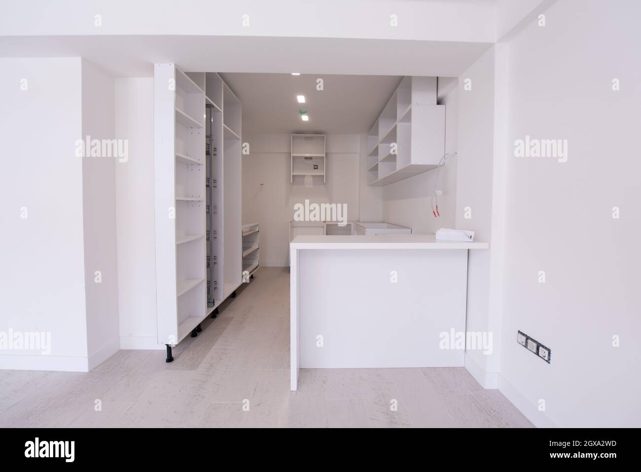 work in progress on the beautiful modern bright clean unfinished ...