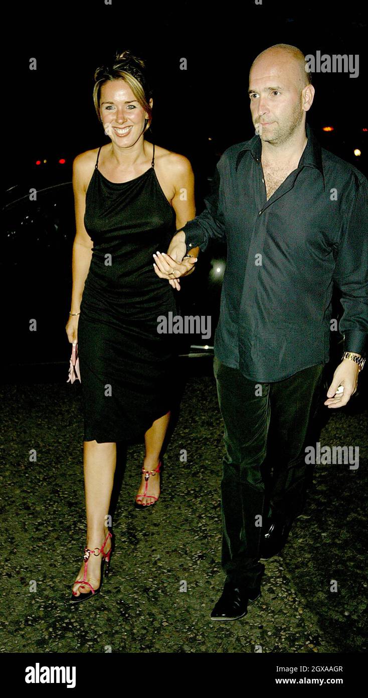 Claire Sweeney pictured with a friend outside Nobu, London.   Stock Photo