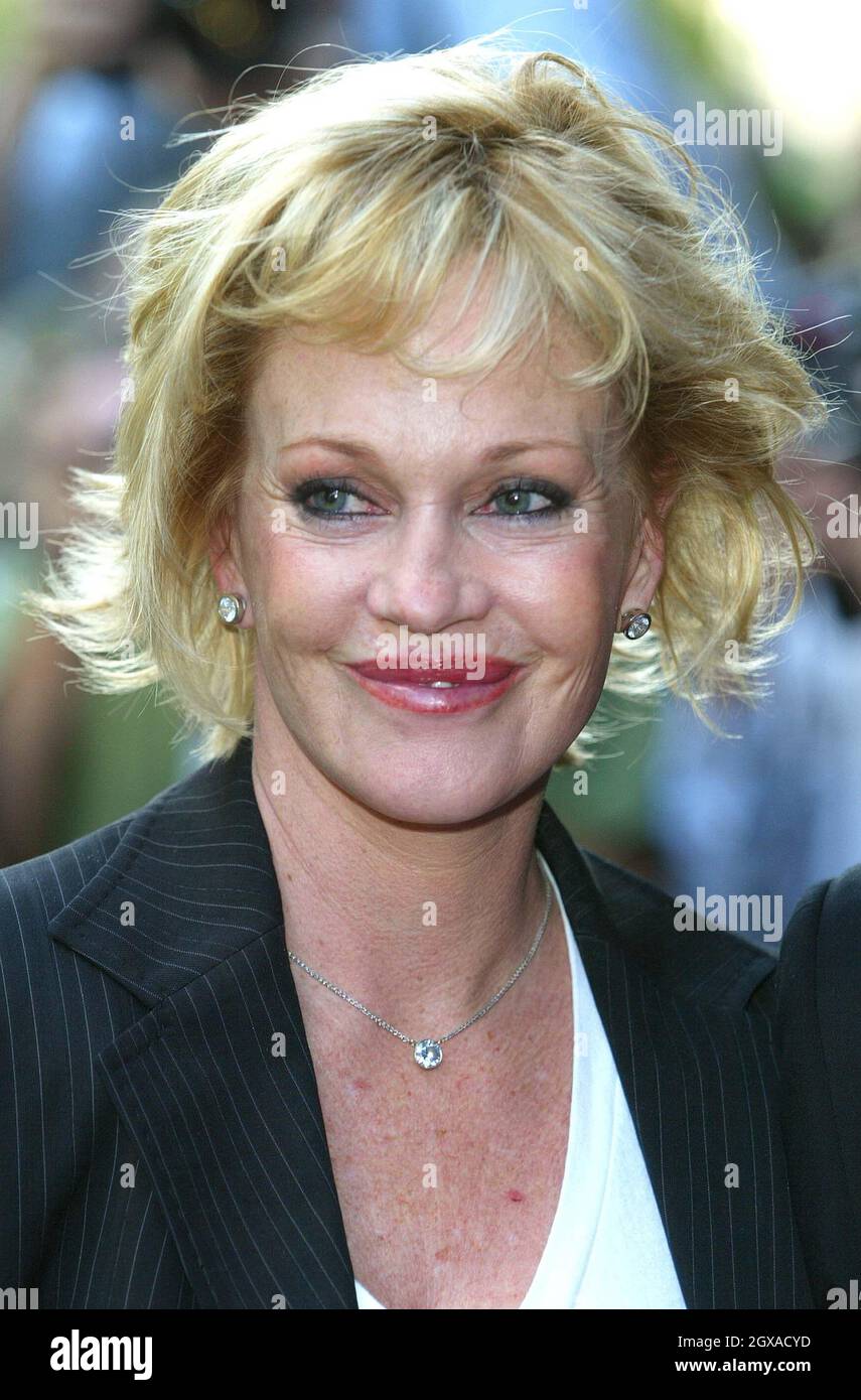 Melanie Griffith attending the premiere of Shrek 2, in London's Leicester Square. Stock Photo