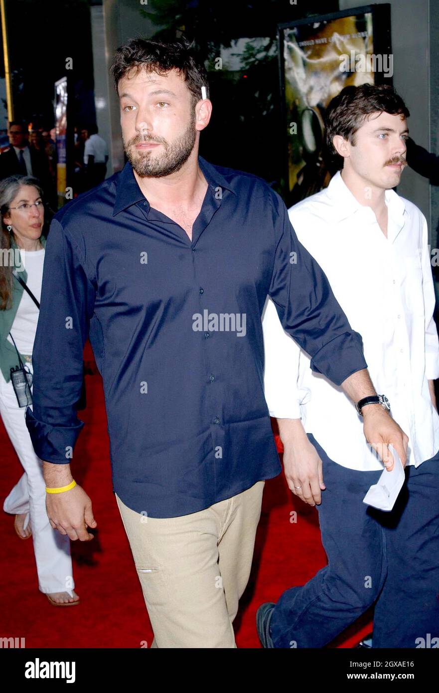Ben Affleck and his brother Casey Affleck attending  the premiere of 'The Bourne Supremacy' held at the Arclight theatre, Hollywood.  Stock Photo