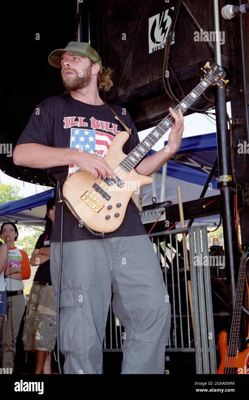 Coheed and Cambria perform as part of the Warped Tour at Thunderbird Stadium in Vancouver, Canada. Stock Photo