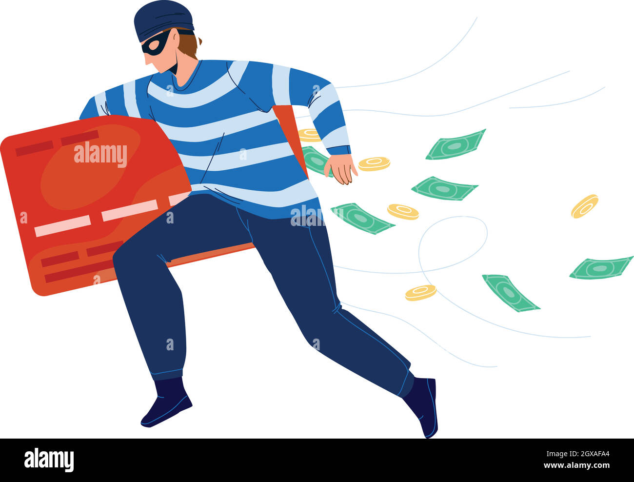 Running thief cartoon illustration hi-res stock photography and images -  Alamy