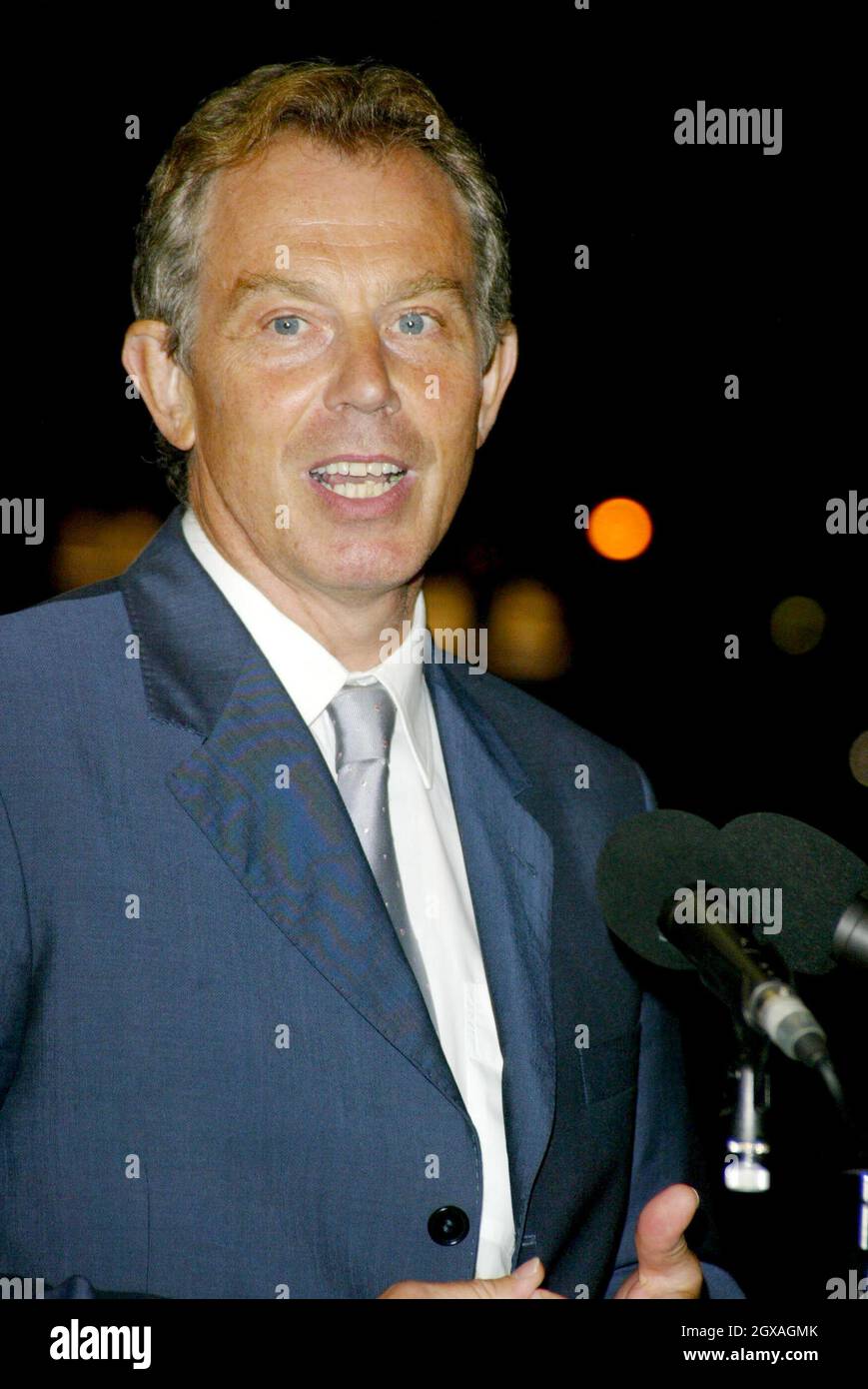 Tony Blair participated in the Topping Out ceremony at Wembley Stadium