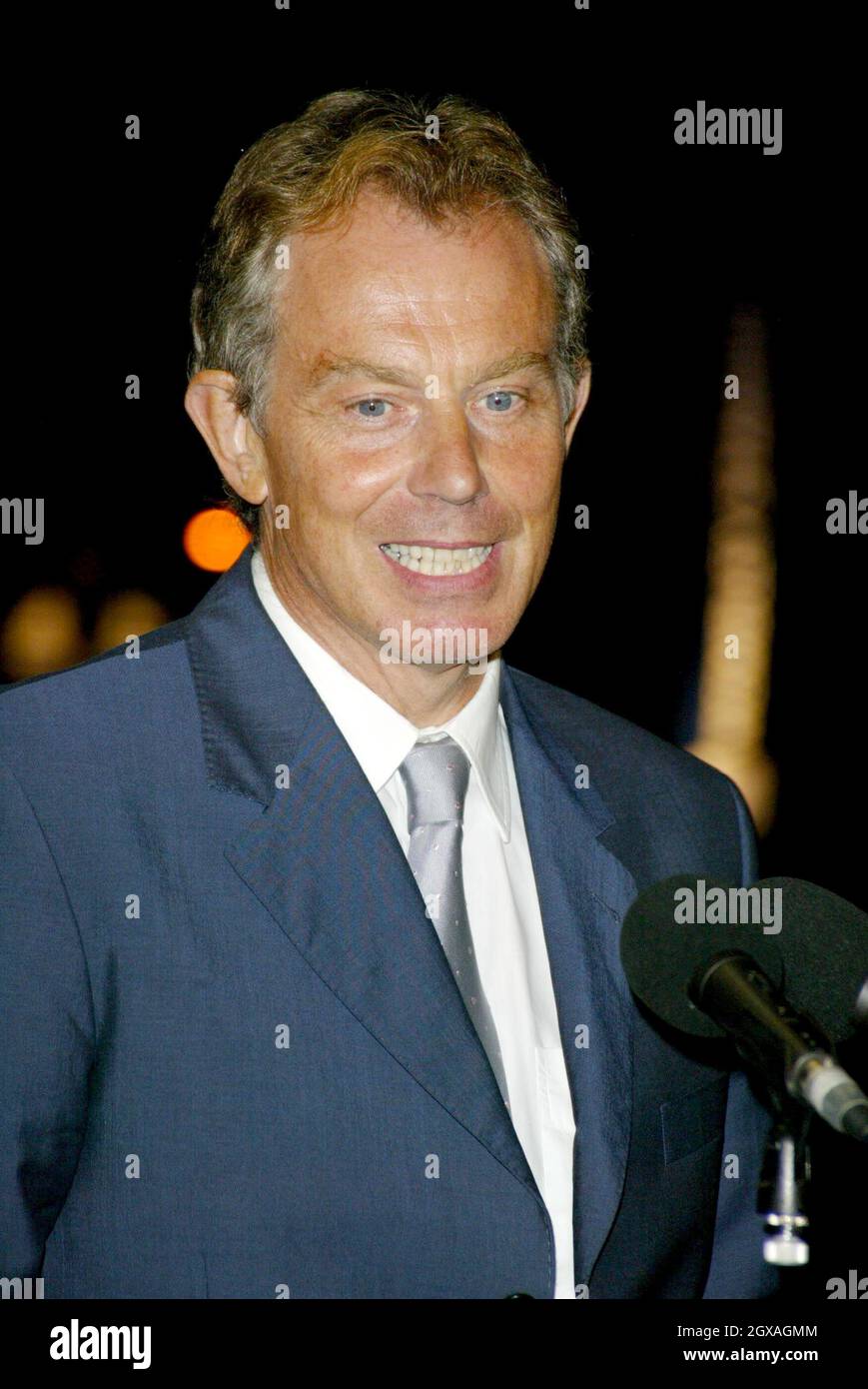 Tony Blair participated in the Topping Out ceremony at Wembley Stadium