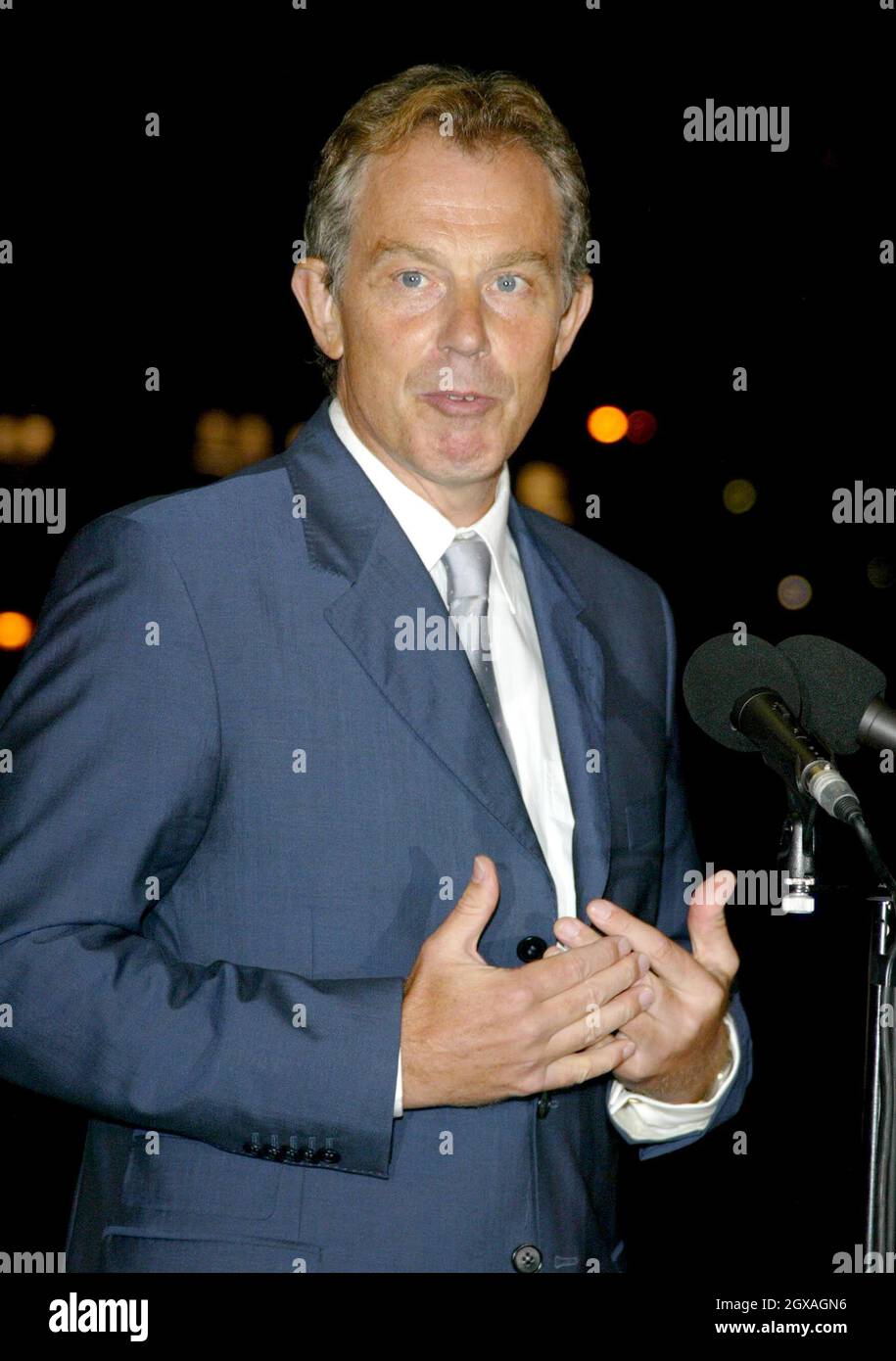 Tony Blair participated in the Topping Out ceremony at Wembley Stadium