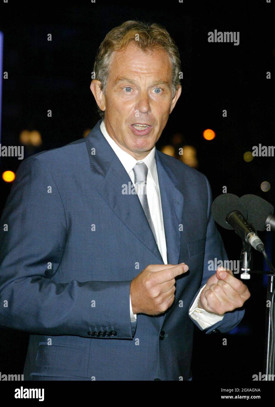 Tony Blair participated in the Topping Out ceremony at Wembley Stadium