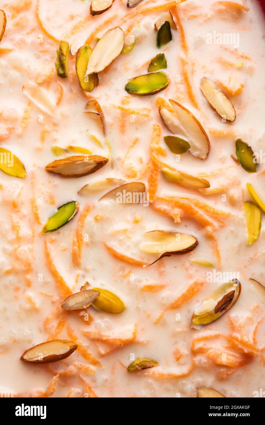 Carrot Kheer or payasam also known as Gajar ki Khir Stock Photo Alamy