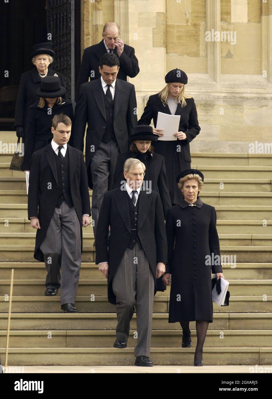 Duke and Duchess of Gloucester with mourners at the funeral of Princess