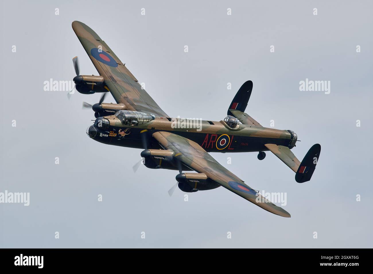 The Avro Lancaster displays. Stock Photo