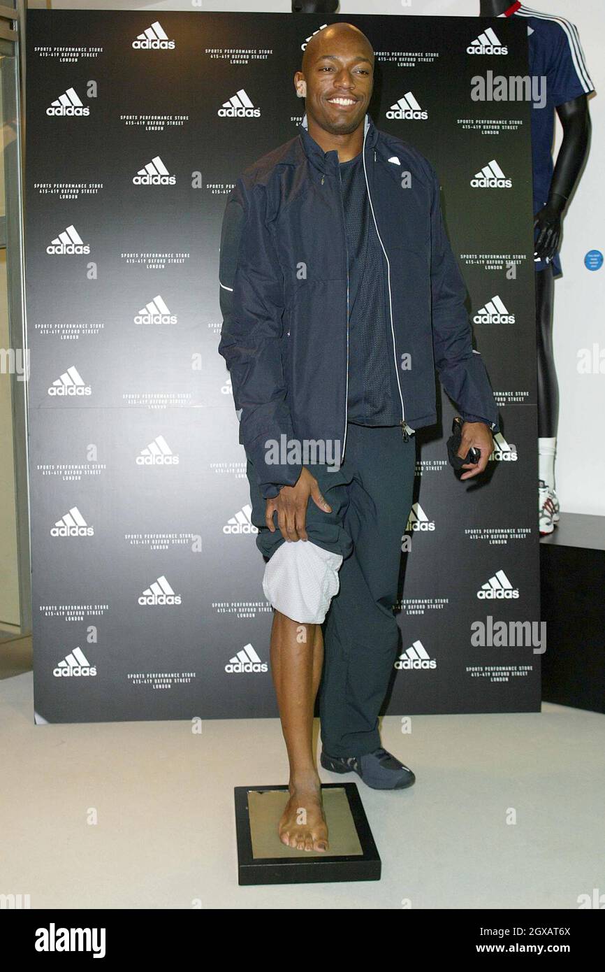 Marlon Devonish stars help launch the Adidas Sport Performance store in  London Stock Photo - Alamy