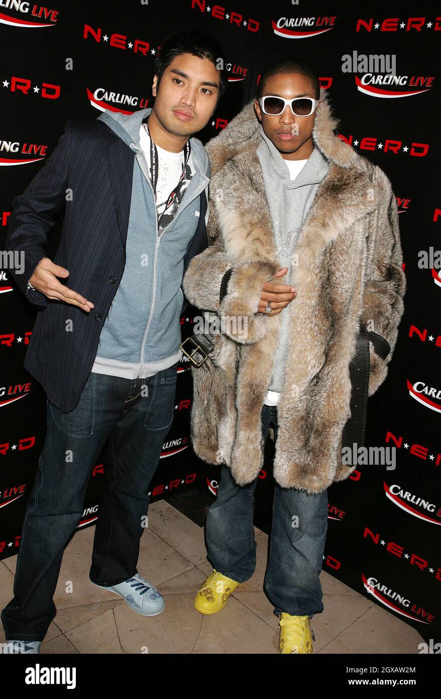 Chad Hugo and Pharrell Williams attend the aftershow party following the final gig this year by N*E*R*D, at Sketch in London.  Stock Photo