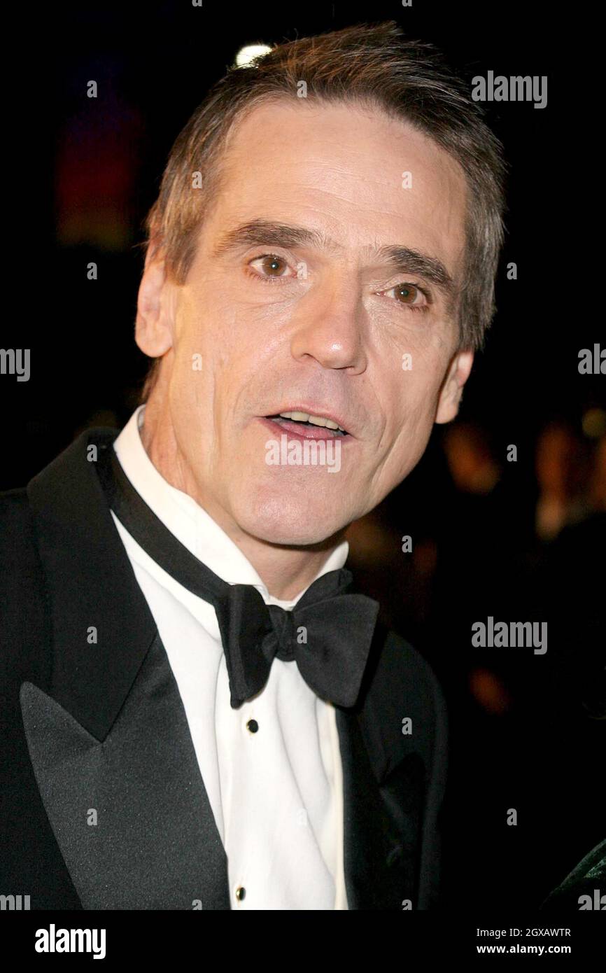 Jeremy Irons at the London Royal Charity Gala performance of the movie The Merchant of Venice. The screening was staged at the Odeon Leicester Square. Stock Photo