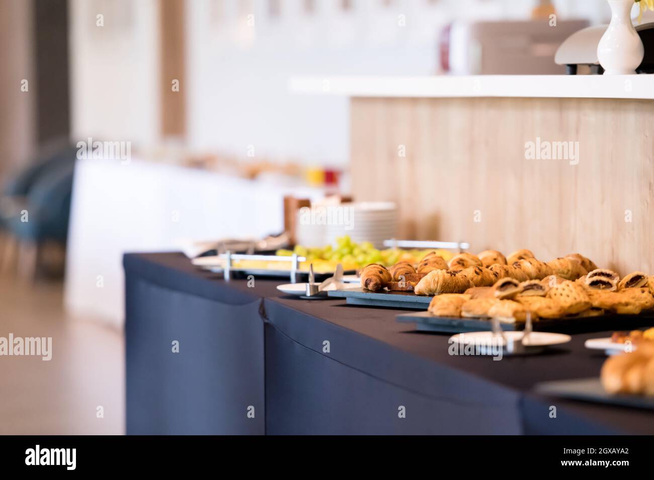 catering on a business conference Coffee break table on business