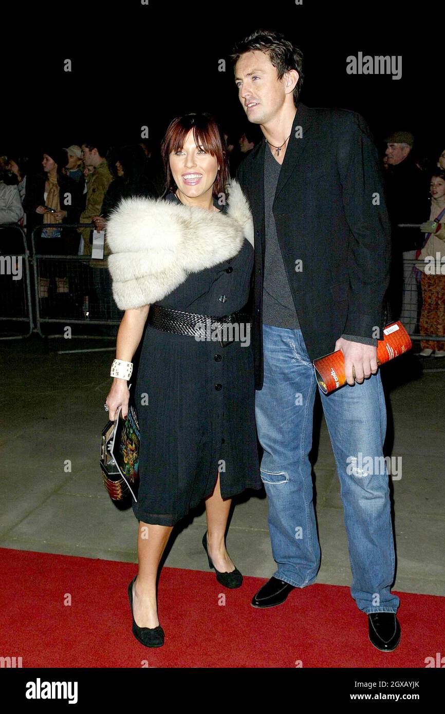 Jessie Wallace and partner Dave Morgan arrives for Cirque du Soleil's