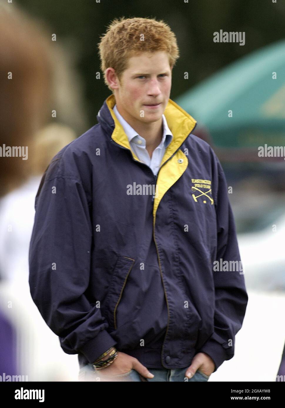 Archive picture of Prince Harry taken in during a polo match August 2004. The 'playboy' prince has made the headlines once again, after attending a fancy dress party  with a nazi swastika on his arm. The lastest scandal follows a succession incidents which have seen the 20 year old prince caught smoking cannabis as a teenager to his more recent nightclub scuffle with a paparazzi photographer. Anwar Hussein/allactiondigital.com   Stock Photo