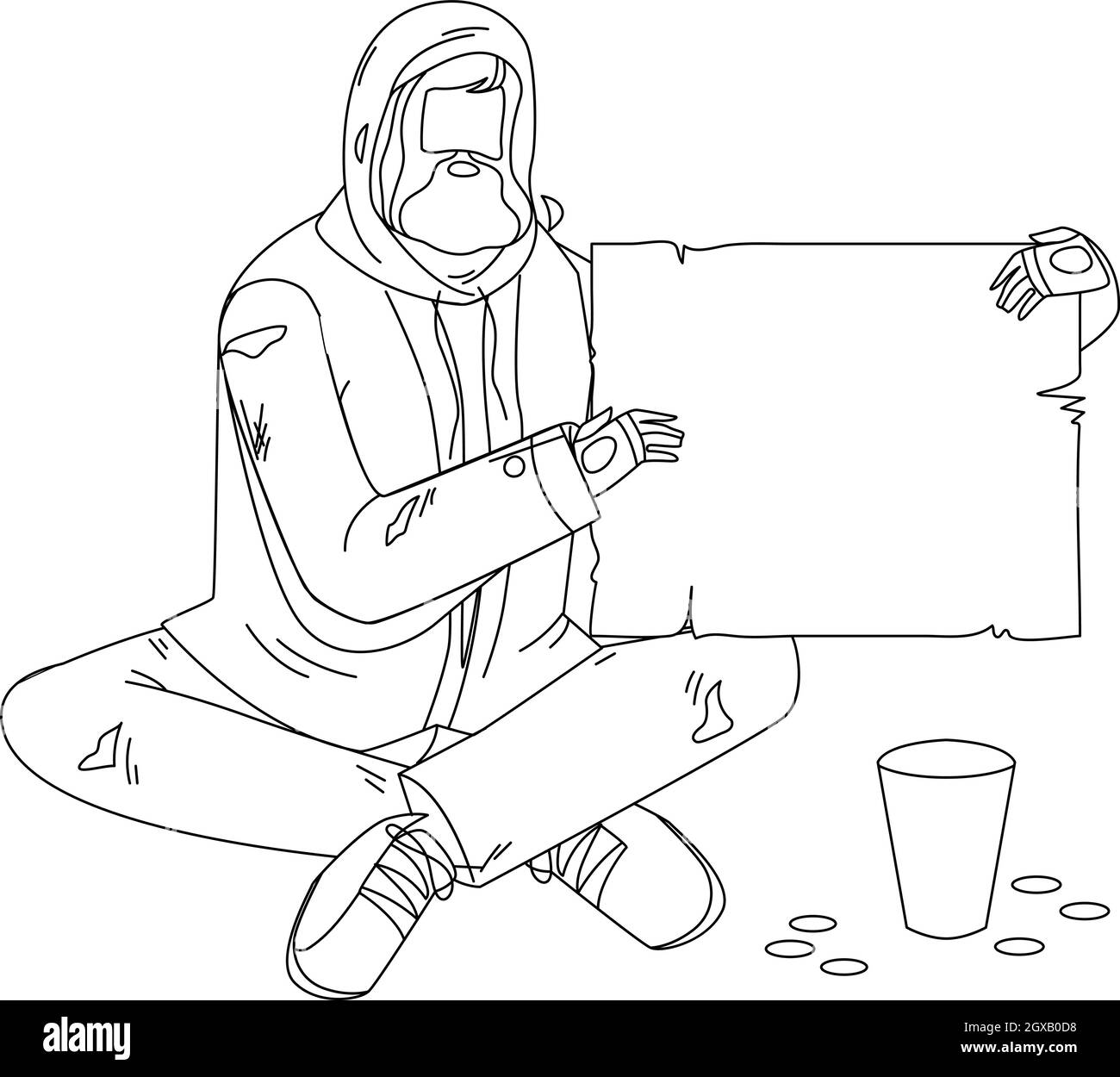 Begging hand. Sketch illustration of a hand gesture. | CanStock