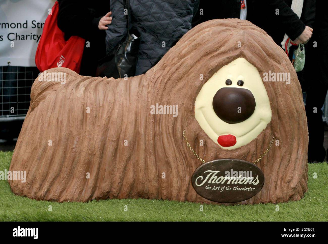 Dougal the dog, made of chocolate at the Vue West End where the UK chairty premiere of The magic Roundabout took place. Stock Photo