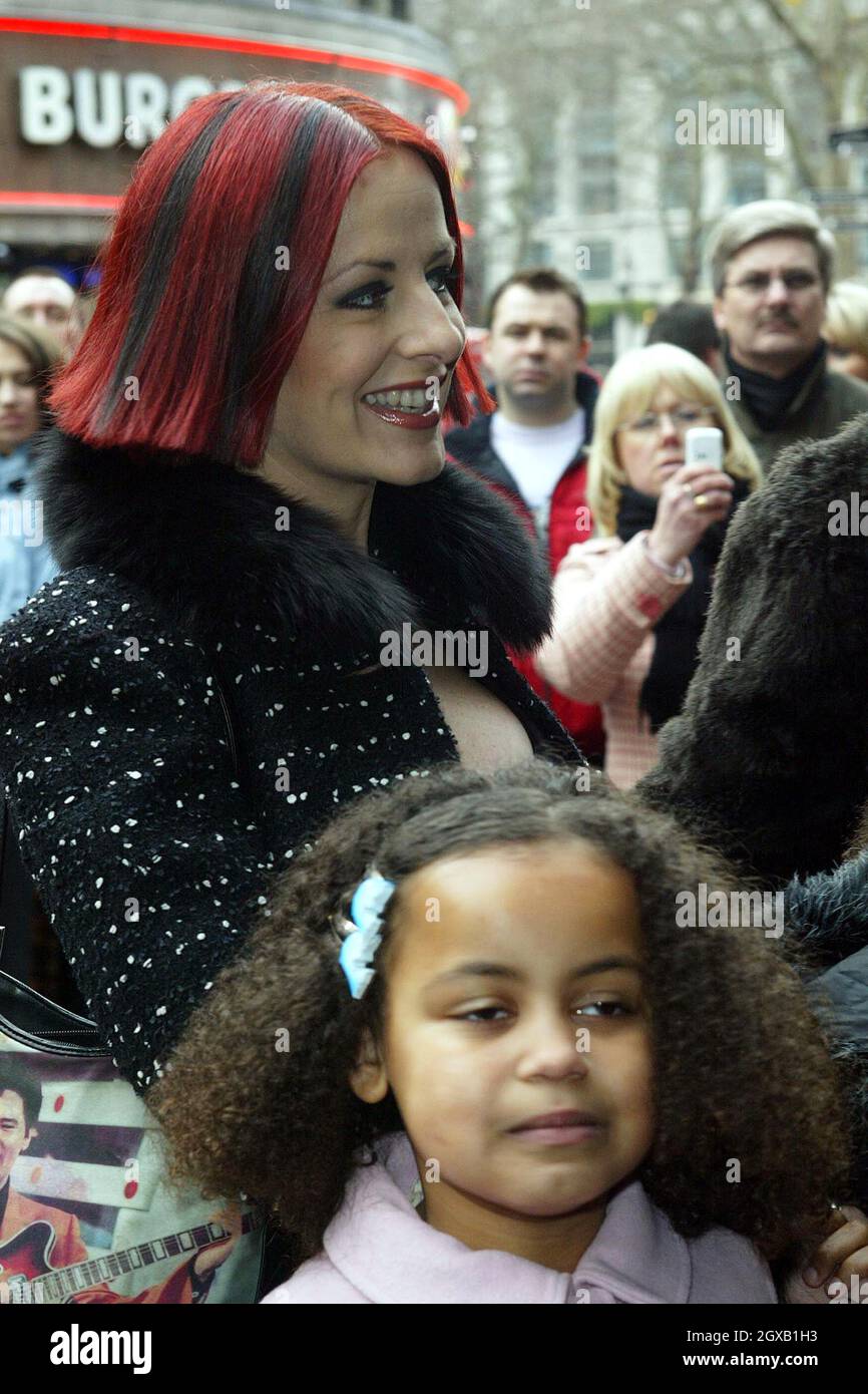 David and Carrie Grant with their children at the film premiere 'Spnge Bob Squarepants' in London. Stock Photo