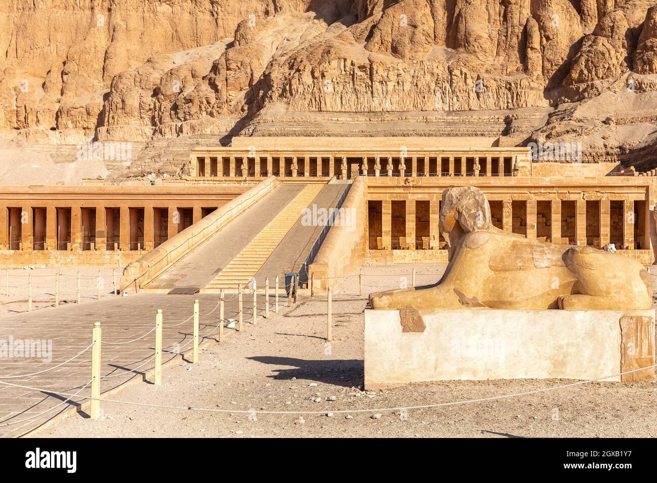 Sphinx Statue by the Hatshepsut Temple of Luxor, Egypt Stock Photo Alamy
