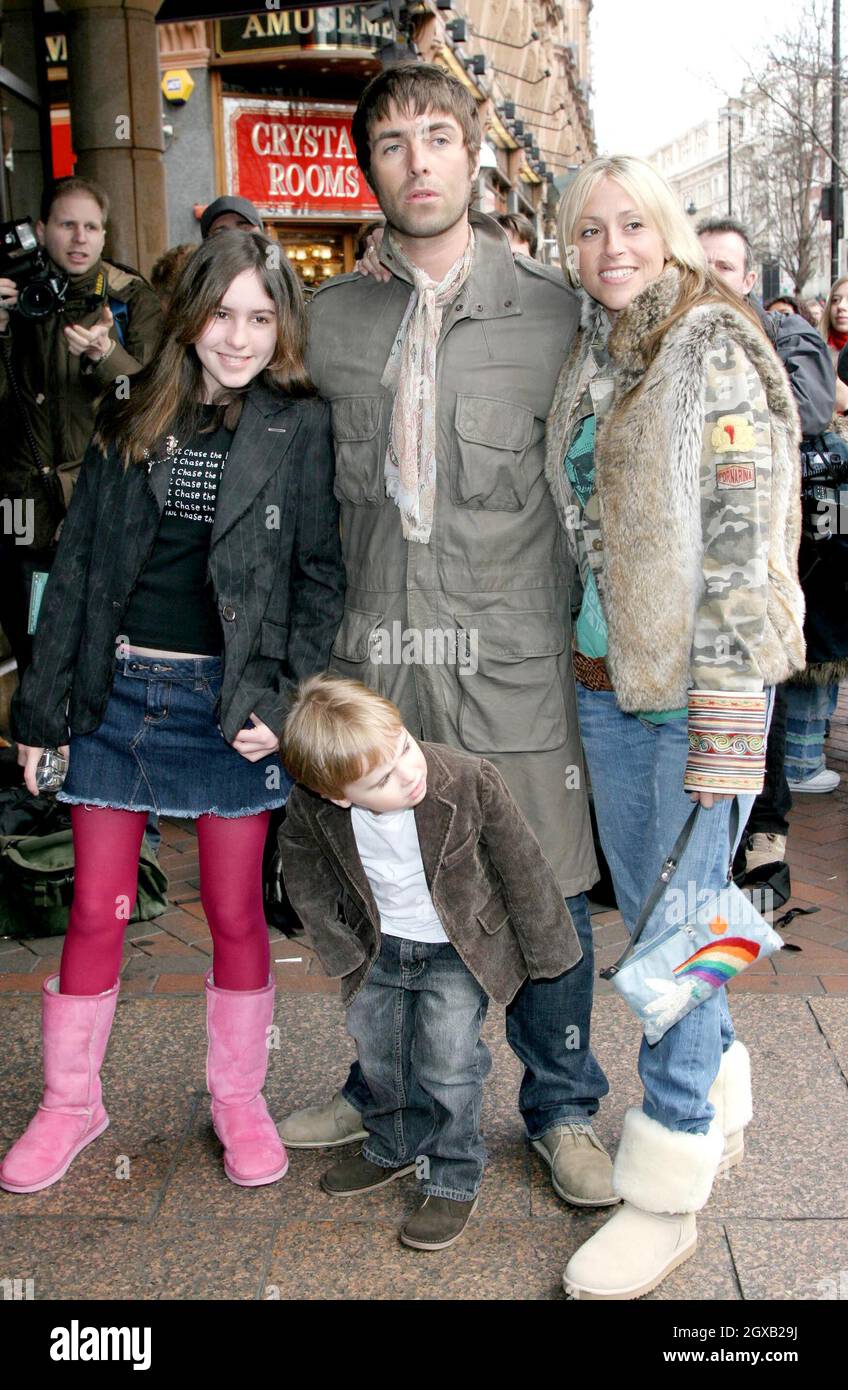 Oasis singer Liam Gallagher and Nicole Appleton with their son Gene and